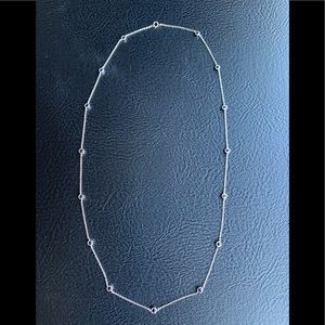 Sterling Silver and Sapphire Station Necklace